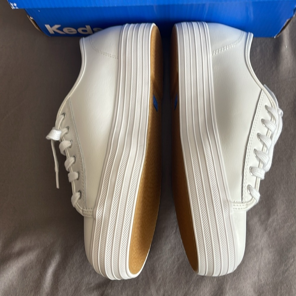 Keds Triple Kick White Leather Platform Sneaker 8.5 - Picture 4 of 9